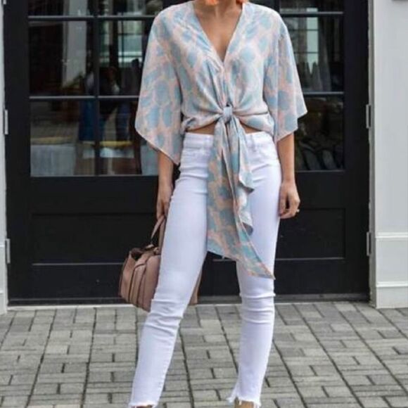 Buddy Love Muse Tie Front Top Cotton Candy - Picture 11 of 11